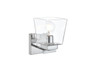 Living District LD7312W5CH Merrick 1 light Chrome and Clear Bath Sconce