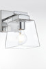 Living District LD7312W5CH Merrick 1 light Chrome and Clear Bath Sconce