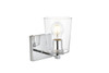 Living District LD7310W5CH Kacey 1 light Chrome and Clear Bath Sconce