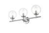 Living District LD7302W24CH Ingrid 3 light Chrome and Clear Bath Sconce