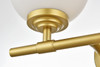 Living District LD7301W15BRA Ansley 2 light Brass and frosted white Bath Sconce