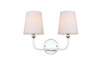 Living District LD7322W16CH Colson 2 light Chrome and Clear Bath Sconce