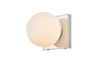 Living District LD7303W6CH Jaylin 1 light Chrome and frosted white Bath Sconce