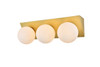 Living District LD7304W22BRA Jillian 3 light Brass and frosted white Bath Sconce