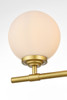 Living District LD7301W24BRA Ansley 3 light Brass and frosted white Bath Sconce