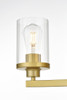 Living District LD7316W25BRA Saanvi 4 light Brass and Clear Bath Sconce