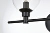 Living District LD7318W19BLK Jaelynn 2 light Black and Clear Bath Sconce