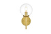 Living District LD7302W6BRA Ingrid 1 light Brass and Clear Bath Sconce