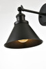 Living District LD7329W7BLK Blaise 1 light Black plug in wall sconce