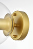 Living District LD7320W7BRA Rogelio 1 light Brass and Clear Bath Sconce