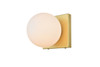 Living District LD7303W6BRA Jaylin 1 light Brass and frosted white Bath Sconce