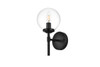 Living District LD7302W6BLK Ingrid 1 light Black and Clear Bath Sconce