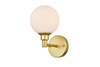 Living District LD7317W6BRA Cordelia 1 light Brass and frosted white Bath Sconce