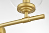 Living District LD7302W24BRA Ingrid 3 light Brass and Clear Bath Sconce