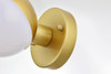 Living District LD7305W5BRA Majesty 1 light Brass and frosted white Bath Sconce