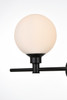 Living District LD7317W19BLK Cordelia 2 light Black and frosted white Bath Sconce