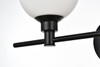 Living District LD7317W19BLK Cordelia 2 light Black and frosted white Bath Sconce