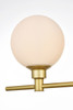Living District LD7317W38BRA Cordelia 4 light Brass and frosted white Bath Sconce