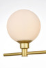 Living District LD7317W38BRA Cordelia 4 light Brass and frosted white Bath Sconce