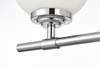 Living District LD7301W24CH Ansley 3 light Chrome and frosted white Bath Sconce