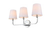 Living District LD7322W26CH Colson 3 light Chrome and Clear Bath Sconce