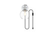 Living District LD7330W6CH Wesson 1 light Chrome and Clear plug in wall sconce