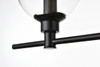 Living District LD7318W28BLK Jaelynn 3 light Black and Clear Bath Sconce