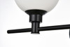 Living District LD7317W38BLK Cordelia 4 light Black and frosted white Bath Sconce