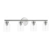 DAINOLITE VIE-294W-PC 4 Light Incandescent Vienna Vanity Polished Chrome w/ Clear Ribbed Glass