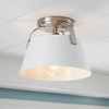 ELK HOME 90180/1 Jepson 9.5'' Wide 1-Light Semi Flush Mount - Matte White with Brushed Nickel