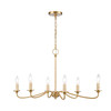 ELK HOME 32485/6 Abaca 32'' Wide 6-Light Chandelier - Brushed Gold