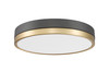 Z-LITE 1006F16-MB-MGLD-LED 1 Light Flush Mount, Matte Black + Modern Gold