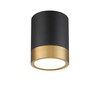 Z-LITE 1006F6-MB-MGLD-LED 1 Light Flush Mount, Matte Black + Modern Gold