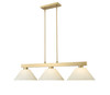 Z-LITE 152MGLD-AGM14 3 Light Billiard, Modern Gold