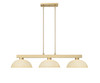 Z-LITE 152MGLD-DGM14 3 Light Billiard, Modern Gold