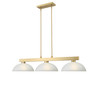 Z-LITE 152MGLD-DWL14 3 Light Billiard, Modern Gold