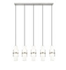 Z-LITE 1946P-5L-BN 5 Light Linear Chandelier, Brushed Nickel