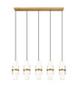 Z-LITE 1946P-5L-MGLD 5 Light Linear Chandelier, Modern Gold