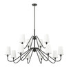 Z-LITE 7509-12-60MB 12 Light Chandelier, Matte Black