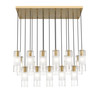 Z-LITE 824P-17L-MGLD 17 Light Linear Chandelier, Modern Gold