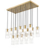 Z-LITE 824P-17L-MGLD 17 Light Linear Chandelier, Modern Gold