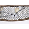 WAREHOUSE OF TIFFANY'S CD035/5IC Olyvia 24 in. 5-Light Indoor Chrome and Faux Wood Grain Finish Semi-Flush Mount Ceiling Light with Light Kit