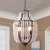 WAREHOUSE OF TIFFANY'S IMP844/2 Nori 16 in. 2-Light Indoor Rustic Brown Finish Chandelier with Light Kit