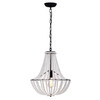 WAREHOUSE OF TIFFANY'S IMP848B/1 Roly 16 in. 1-Light Indoor White and Matte Black Finish Pendant with Light Kit