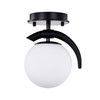 WAREHOUSE OF TIFFANY'S IMC1058/1 Samina 7 in. 1-Light Indoor Matte Black Finish Semi-Flush Mount Ceiling Light with Light Kit