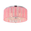 WAREHOUSE OF TIFFANY'S 1201/6YPI Addison 16 in. 4-Light Indoor Chrome and Pink Finish Flush Mount Ceiling Light with Light Kit