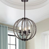 WAREHOUSE OF TIFFANY'S IMC860A/3 Casey 16 in. 3-Light Indoor Matte Dark Brown and Grey Finish Chandelier with Light Kit