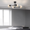 WAREHOUSE OF TIFFANY FC10061/4BA Ziza 22 in. 4-Light Indoor Matte Black Finish Semi-Flush Mount Ceiling Light with Light Kit