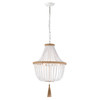 WAREHOUSE OF TIFFANY IMP841A/3 Sotho 16 in. 3-Light Indoor Gloss White Finish Chandelier with Light Kit