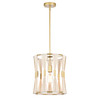 WAREHOUSE OF TIFFANY IMP1212/1GC Amara 12 in. 1-Light Indoor Brass Finish Pendant Light with Light Kit